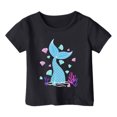 thumbnail image 3 of Zszcpp Toddler Girl Graphic Teens Trendy Ocean Animal Leisure Print Tee Short Sleeve Baggy T-Shirt Blouse Girls Tops, 3 of 5