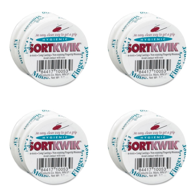 Lee Sortkwik Fingertip Moistener, 3/8 oz, 4 Sets of 3 Packs (S10053