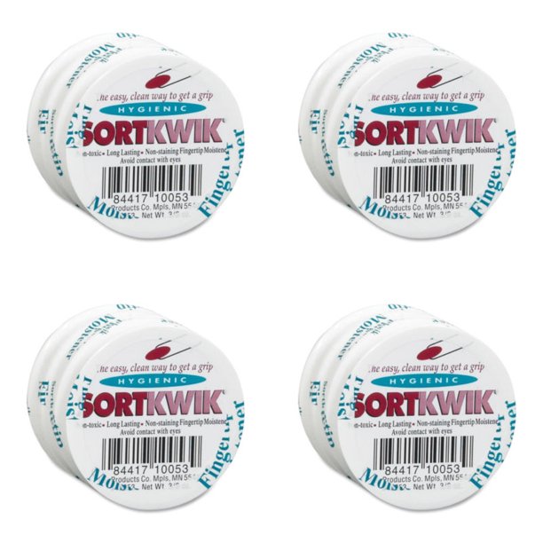 Lee Sortkwik Fingertip Moistener, 3/8 oz, 4 Sets of 3 Packs (S10053