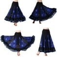 thumbnail image 2 of Yunhgft Flamenco Ballroom Waltz Dance Swing Skirt Sequin Flowers Party Dress - Blue, as, 2 of 9