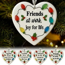Tarmeek 4Pack Heart-Shaped Sea Glass Friendship Decor, Friendship Heart Ornaments, Timeless Friendship Heart Keepsake for Christmas Tree Hanging Decorations, Sea Glass Art for Best Friends