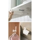 thumbnail image 5 of Matsuzay Colgador de pared sin perforaciones, autoadhesivo, para baño, albornoz telescópico, soporte de almacenamiento, estante colgante para Type2 NO2, 5 of 6