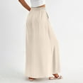 thumbnail image 5 of Womens Maxi Skirt Drawstring Ruffle High Waisted Summer Long Skirts Lightweight Flowy Skirts with Pockets, 5 of 8