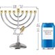 thumbnail image 3 of Dontodent Hanukkah Menorah 9 rama, tamaño completo plata sin deslustre, candelabro judío, 7 pulgadas de alto Kuyhfg Sin marca, 3 of 5