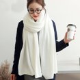 thumbnail image 1 of Bufanda de mujer otoño e invierno Explosión coreana de color sólido imitación cachemira tejida bufanda de lana hombres y mujeres con cien (blanco) JM, 1 of 5