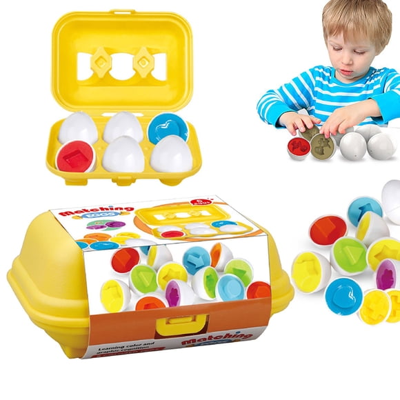 Matching Egg Educational Color Shape Pairing Shapes And Sorting Recognition Skills Egg Detachable Simulation Egg Educational Toy Toddler Toys *6pcs
