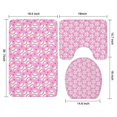 thumbnail image 3 of Pink Baseballs Pattern Bathroom Rugs Sets 3 Piece,Toilet Cover Set,Absorbent Non Slip Bathroom Mats Sets with U-Shaped Contour Rug Toilet Rug Set, 3 of 5