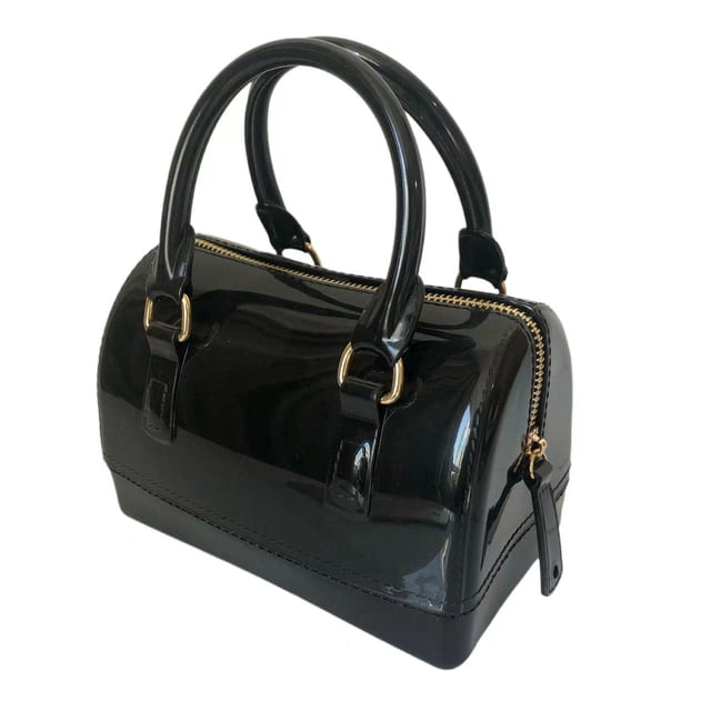 MIFORINES Bolso de mano con asa superior en forma de almohada de gelatina de verano para mujer, bolso de cristal transparente de Color caramelo