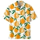 thumbnail image 4 of Camisas hawaianas con estampado de limón para hombre, blusa con botones de manga corta y estampado 3D de frutas tropicales, camisa hawaiana de solapa de gran tamaño, 4 of 5