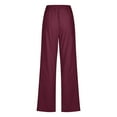 thumbnail image 4 of Women High Waisted Wide Business Casual Womens Pants Leg Pants Casual Drawstring Summer Pants for Women Casual Lightweight Elastic Trousers Comfy Straight Leg Long Pants with Pockets 3X-Large, 4 of 5