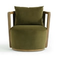 thumbnail image 3 of Paolo Green Upcycled Distressed Velvet Swivel Chair, 3 of 4