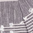 thumbnail image 3 of 50" X 60" Gray Woven Cotton Striped Throw Blanket with Tassels and Embroidery, 3 of 9