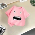 thumbnail image 5 of Ropa de verano para niños, camiseta de algodón para deportes al aire libre, camiseta informal de dibujos animados para niños y niñas, camiseta cómoda con cuello redondo, 5 of 5