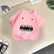 thumbnail image 5 of Ropa de verano para niños, camiseta de algodón para deportes al aire libre, camiseta informal de dibujos animados para niños y niñas, camiseta cómoda con cuello redondo, 5 of 5