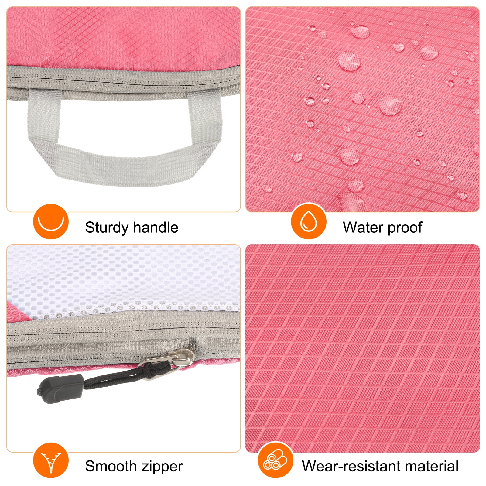 Uxcell 6pcs Compression Packing Cube for Suitcases Lightweight Travel Essentials Luggage Organizers Bags, Pink