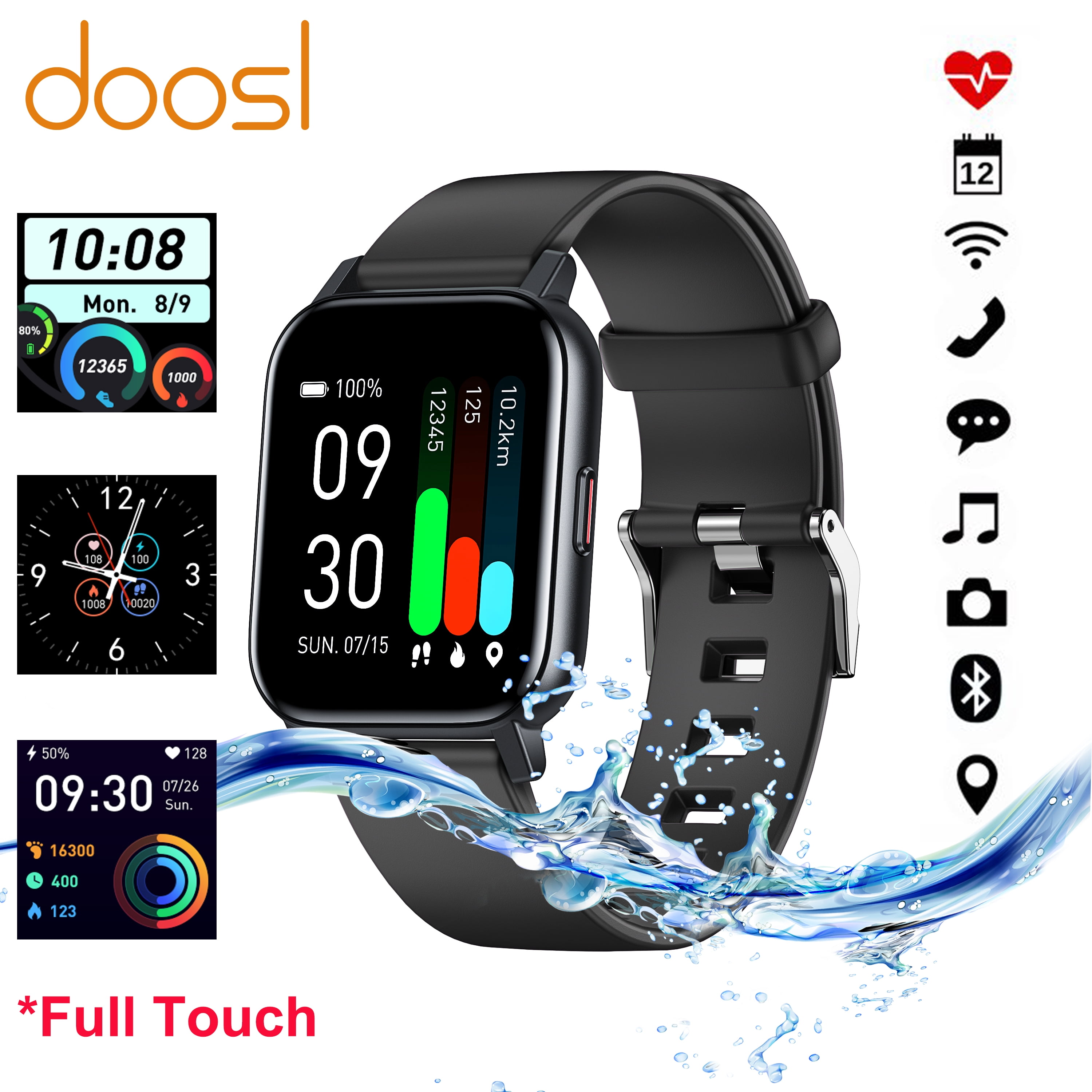 Smart Watch for Android and iPhone, Doosl GTS1 Tracker Health Tracker IP68 Waterproof Smartwatch for Women - Walmart.com