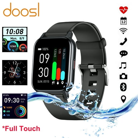 Smart Watch for Android and iPhone, Doosl GTS1 Fitness Tracker Health Tracker IP68 Waterproof Smartwatch for Women Men,Black