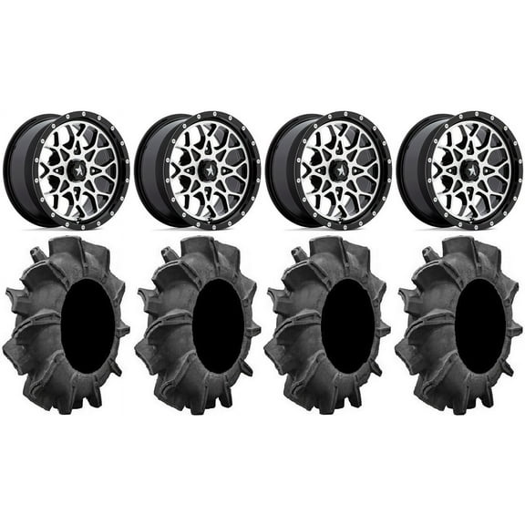 MSA Portal 14" Wheels Machined 32" Assassinator Tires Can-Am Commander Maverick Renegade Outlander Defender