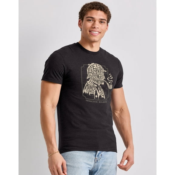 Hanes Men's Sherlock Holmes Graphic Tee Holmes/Black S