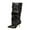 Black, variant on YOUSNH High Heeled Pointed Toe PU Fashionable Boot Stitching for Casual Wear Stacked Knee High Boots Women Boots White 7