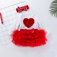 thumbnail image 2 of TAIAOJING Toddler Baby Girl 2Pcs Summer Clothes Set Valentines Heart Romper Tulle Tutu Skirt Headband Causal Clothes Set 3-6 Months, 2 of 4