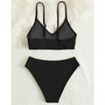 thumbnail image 4 of Mercatoo Teen Girls' Swimsuits 2Pcs V-Neck Stripe Bikini Adjustable Shoulder Straps Tankini Bathing Suit Girls Summer Swimwear, 4 of 5
