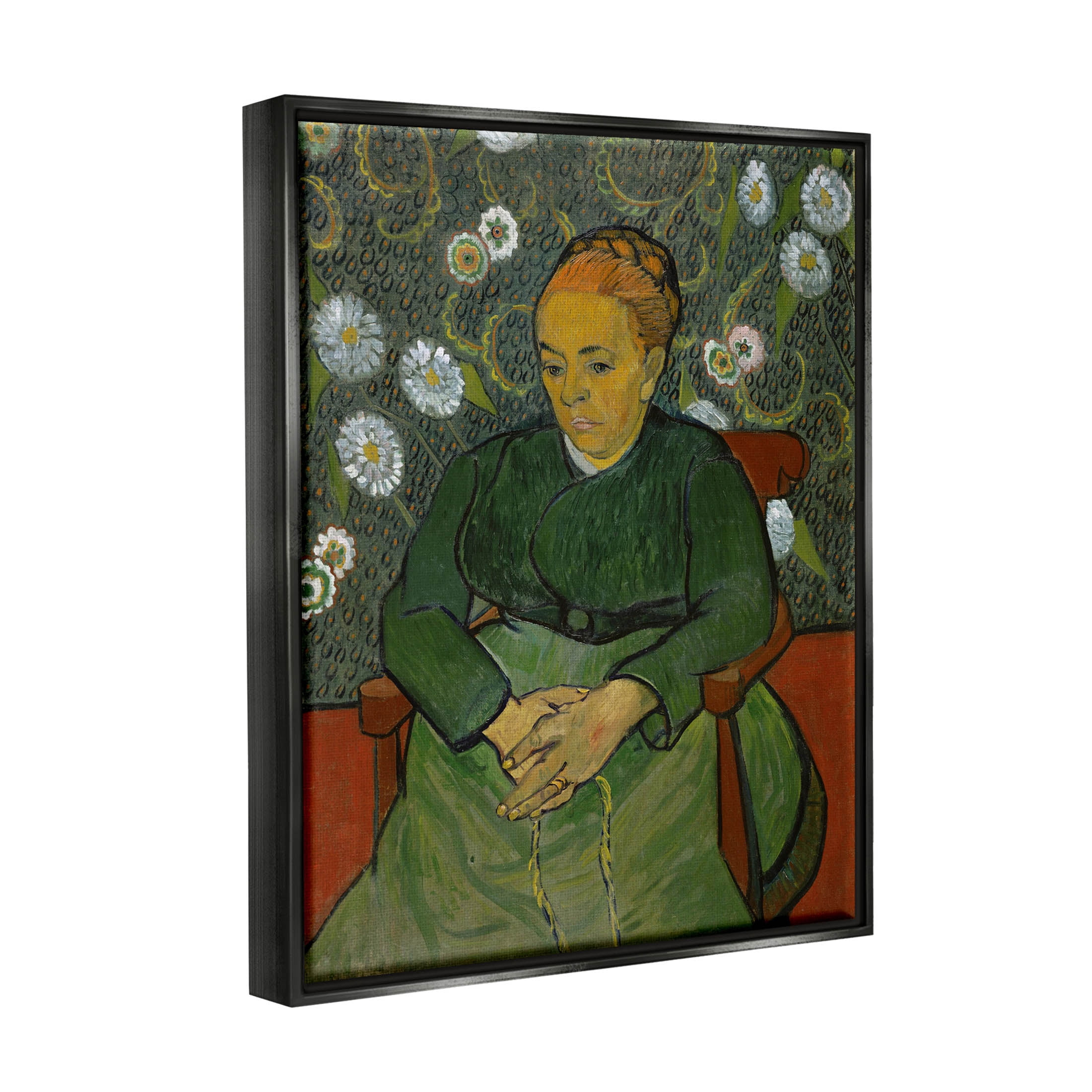 La Berceuse Portrait Madame Roulin Van Gogh Botanical & Floral Painting Jet Black Framed Art Print Wall Art