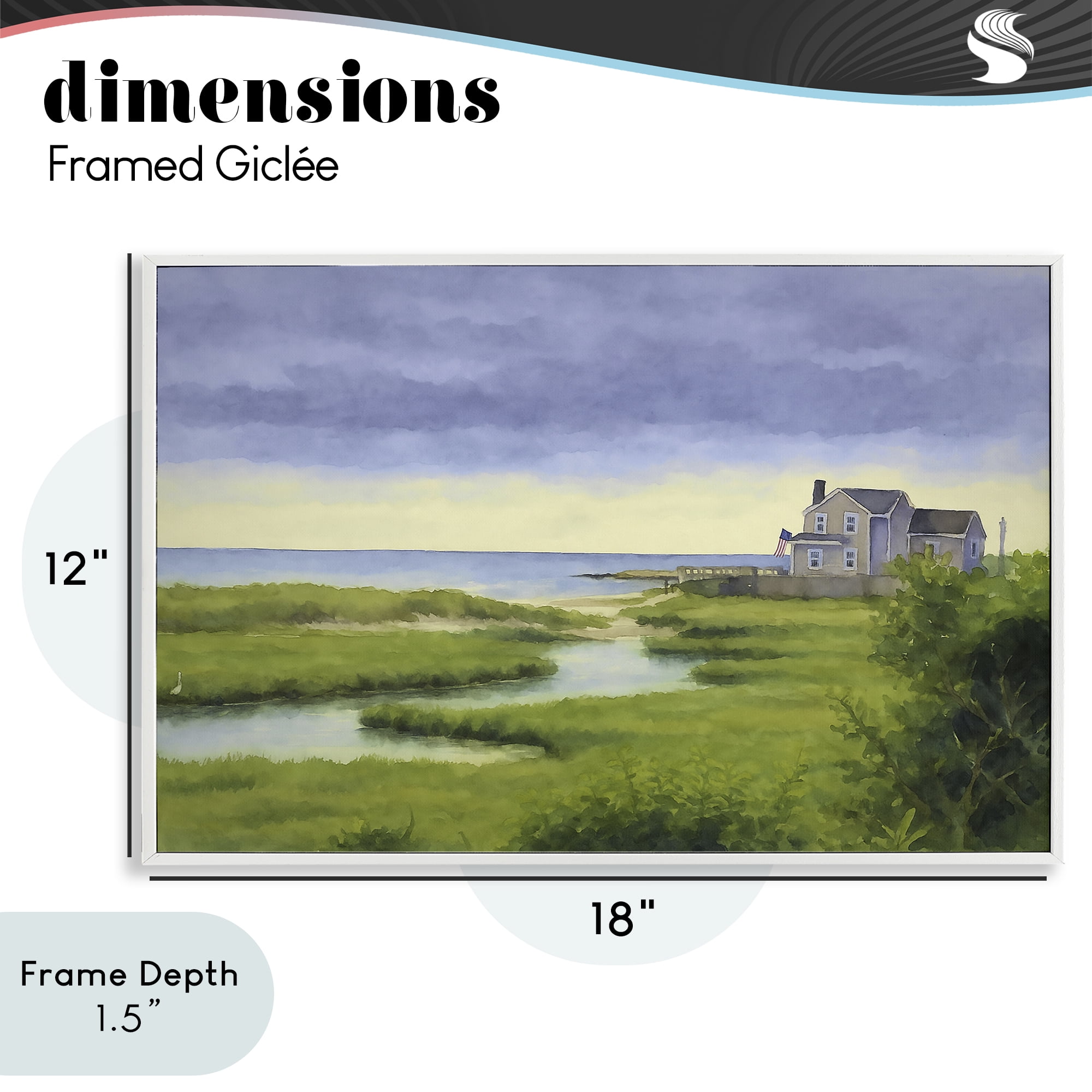 Stupell Industries Marshside Serenity on Cape White Framed Giclee Art, design by Grotto Studios