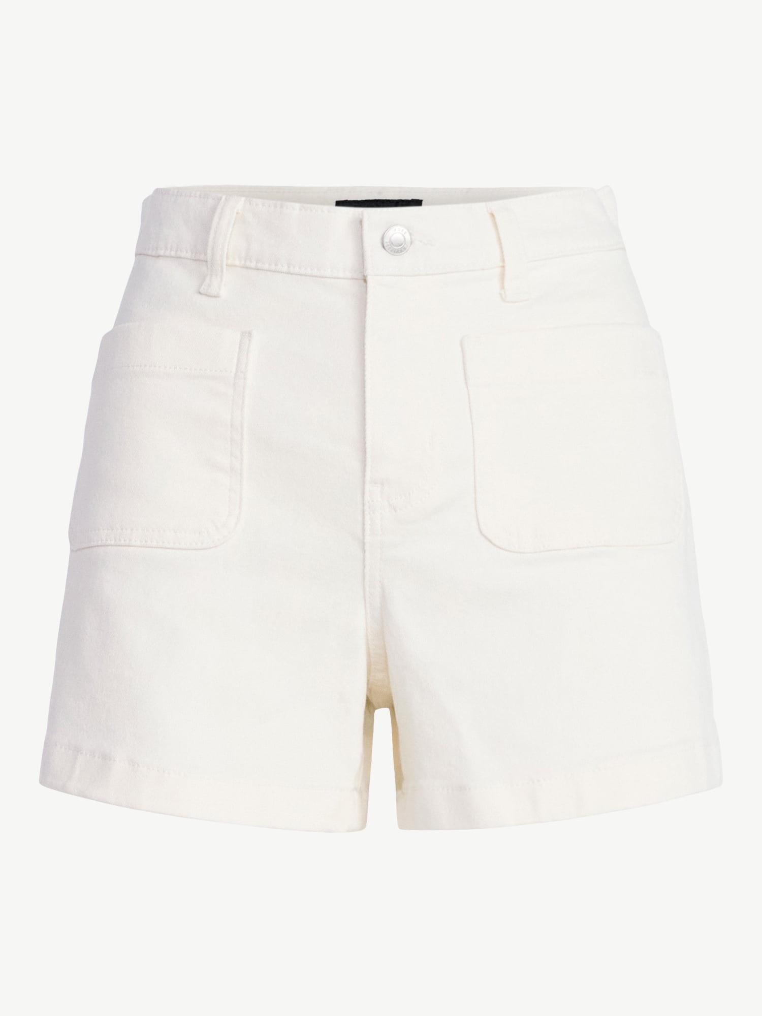 Free Assembly Women's and Women's Plus Patch Pocket Denim Shorts, 4" Inseam, Sizes 0-28W