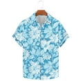 thumbnail image 5 of Yteetum Men's Short Sleeve Shirts Floral Print Hawaiian T Shirt Casual Button Down Short Sleeve Lapel Beach Summer T-Shirts, 5 of 7
