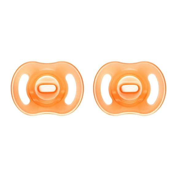 Tommee Tippee Ultra-light StayPut NightGlow Pacifier, 18-36 Months, 2 Pack, Soft Skin Feel, Extra Air Flow