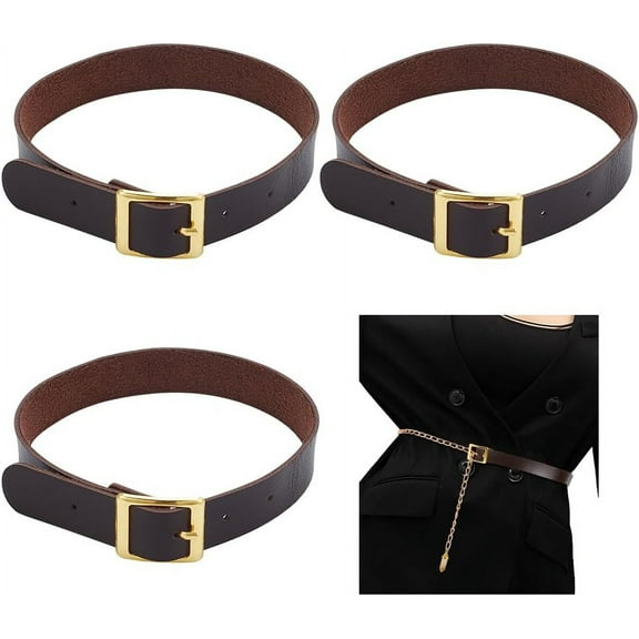 4pc PU Leather Choker Necklaces with Alloy Clasp Coconut Brown 16.22 inch(41.2cm)
