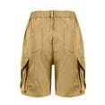 thumbnail image 5 of HKYNLAG Bermuda Cargo Shorts for Women High Waisted Wide Leg Twill Knee Length Hiking Shorts Summer Casual Shorts with Pockets Khaki 2XL, 5 of 8