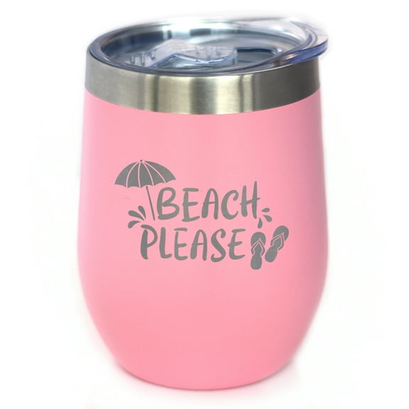 Bevvee Insulated Wine Tumbler 12 oz Beach Please Beach Lover Gifts Tumblers
