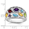 thumbnail image 3 of White Sterling Silver Ring Band Gemstone Amethyst Oval Purple Round Swiss Blue Topaz Citrine Pear Yellow Garnet Red Peridot Green, 3 of 3