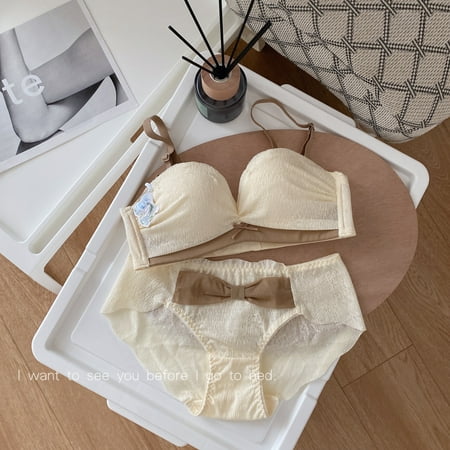 Girl Half Cup Japanese Strapless Beauty Back Underwear Wireless Small Chest Flat Chest Push up Big Invisible Bra