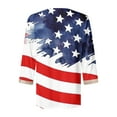 thumbnail image 4 of Xdegoge Clearance Today 4Th of July Shirts Women 3/4 Sleeve Tops Patriotic American Flag Shirt Star Graphic Striped Blouse Usa T Shirt Independence Day Womens Summer Tops Flash, 4 of 5