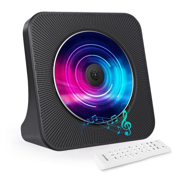 Bluetooth CD Players with HIFI Speakers, FM Radio, Desktop CD Player with USB AUX Port, Music Player for Home, Dust Cover,Remote Control