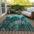 thumbnail image 5 of Addison Rugs Chantille Indoor/Outdoor Transitional Squares Teal Washable Rectangle Rug, 2'6" x 3'10", 5 of 5