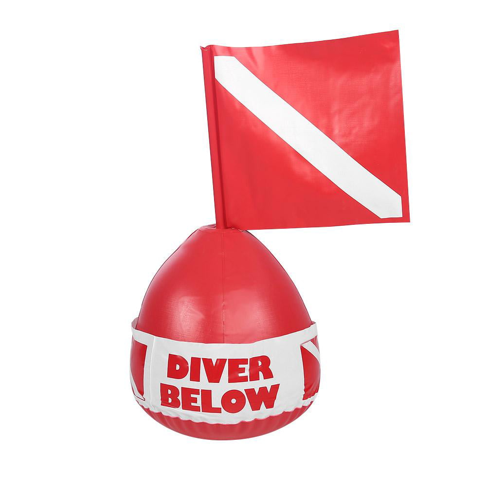 PVC Floating Buoy with Dive Flag Scuba Diving Flag Surface Marker Buoy Sign 