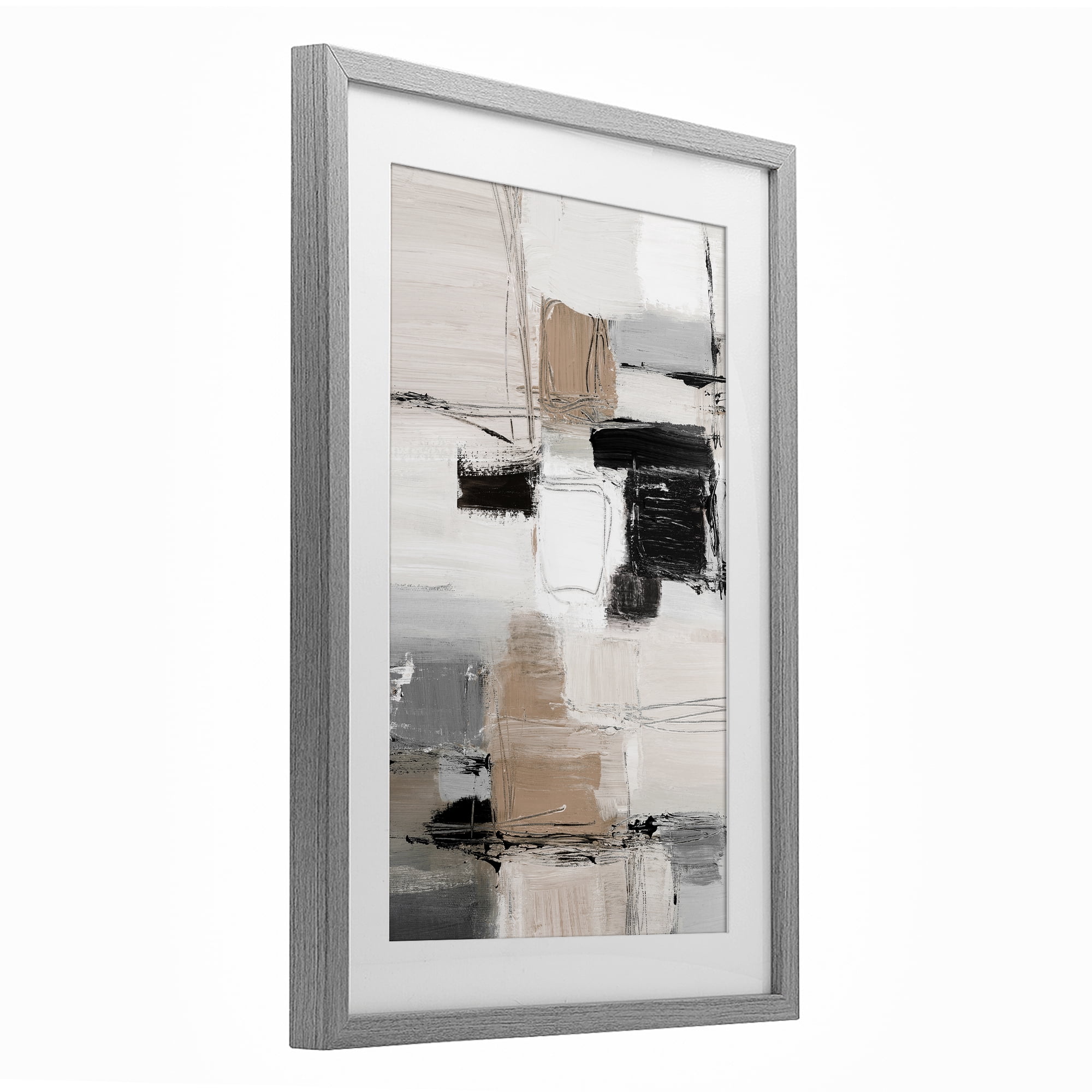 Stupell Industries Contemporary Neutral Variety Gray Framed Print Under Glass, design by Lanie Loreth