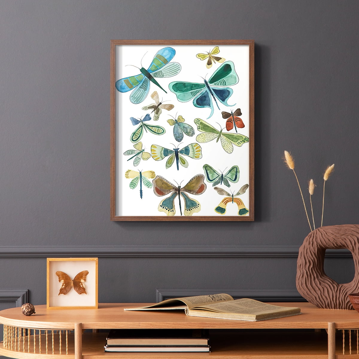 Wings Galore I Framed Print - Solid Wood in Single Picture Frame Solid Wood 2 Framed Print