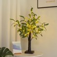 thumbnail image 2 of Olivo decorativo de 18 pulgadas con 30 luces LED de color blanco cálido, funciona con pilas o USB, con temporizador, árbol de vegetación artificial con luces de cadena para bodas, fiestas, 2 of 5