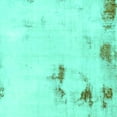 thumbnail image 1 of Ahgly Company Machine Washable Indoor Square Abstract Turquoise Blue Modern Area Rugs, 8' Square, 1 of 4