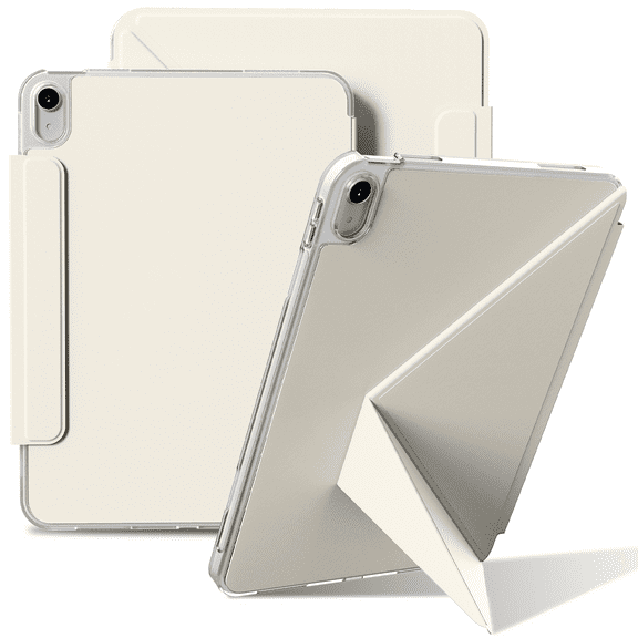 Kenke Magnetic Case for iPad (A16) 11th Gen 11 inch 2025/ iPad 10th Gen 10.9 inch 2022 with Detachable Pencil Holder, Auto Wake/Sleep, Foldable K Stand, Support Touch lD, Hard PC Back Cover, White