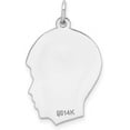 thumbnail image 3 of Solid Gold 14k White Plain Medium.035 Depth Facing Right Engravable Boy Charm - 27mm, 3 of 6