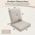 thumbnail image 3 of POCASSY Outdoor Deep Seat Cushion Set, 25 x 21.65, Water Repellant, Fade Resistant, Deep Seat Bottom and Back Cushion for Chair, Sofa, and Couch, Beige, 3 of 7