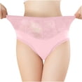 thumbnail image 2 of Clearance Panties for Women Comfortable Women's Solid Color High Waisted Bikini Lace Ice Silk Underwear Pink XL, 2 of 6