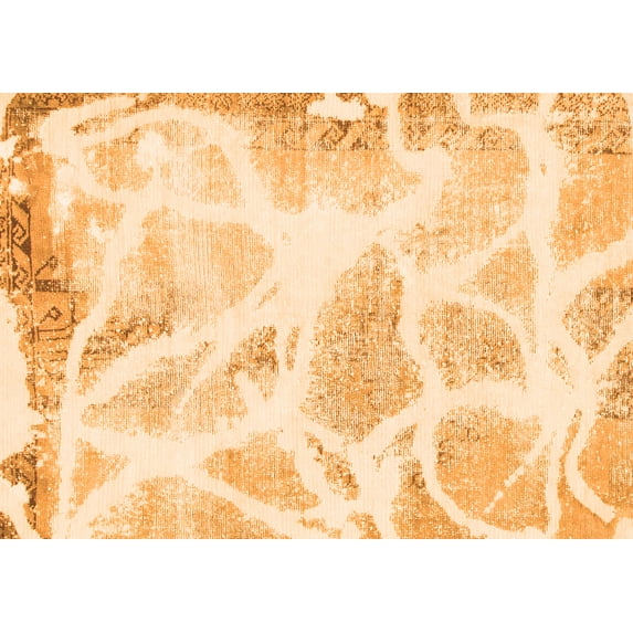 Ahgly Company Indoor Rectangle Abstract Orange Modern Area Rugs, 6' x 9'