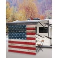 thumbnail image 5 of 4th of July RV Awning Sun Shade Screen 9'X7' American Flag Mesh Sunscreen Patriotic Stars Red White and Blue Awning Shade Screen with Zipper UV Blocker Completed Kits for RV Motorhome Camper, 5 of 7